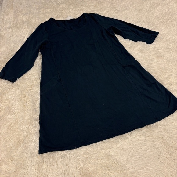 PureJill J. Jill Blue Ponte Dress Pockets Pima cotton modal Size medium petite - Picture 4 of 11